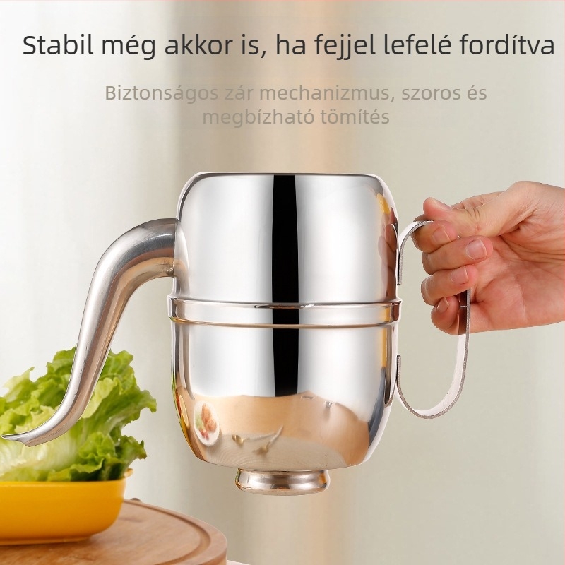 Nine Boats rozsdamentes acélból készült olajtartó kanna, nagy kapacitás, többfunkciós, logóval ellátva, modern minimalista stílus