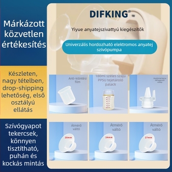 Difking szilikon emlőpumpa kiegészítő készlet duckbill szeleppel, anti-overflow membránnal, kaliber adapterrel és hands-free kialakítással