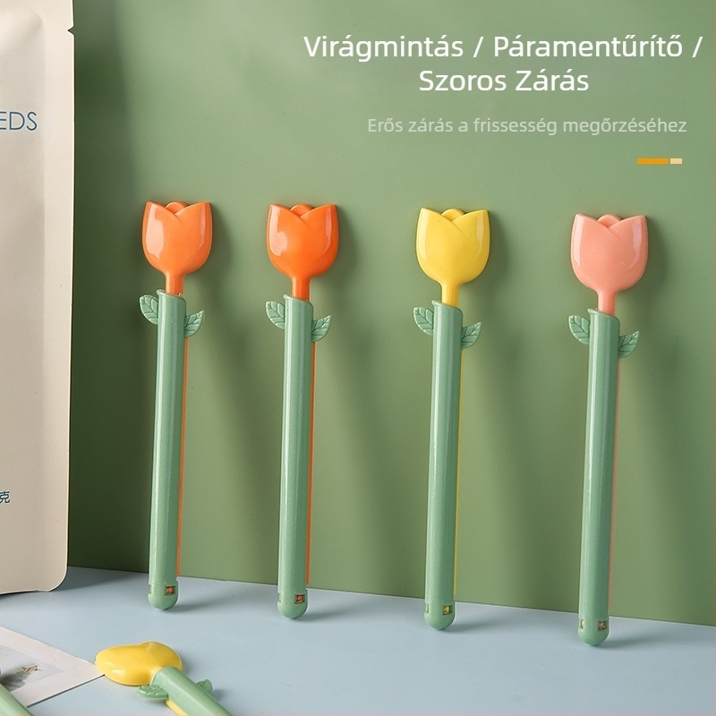 Tulipán alakú záróklipek, nedvességálló és frissességmegőrző, 8 darabos PVC dobozban | Youyue márka