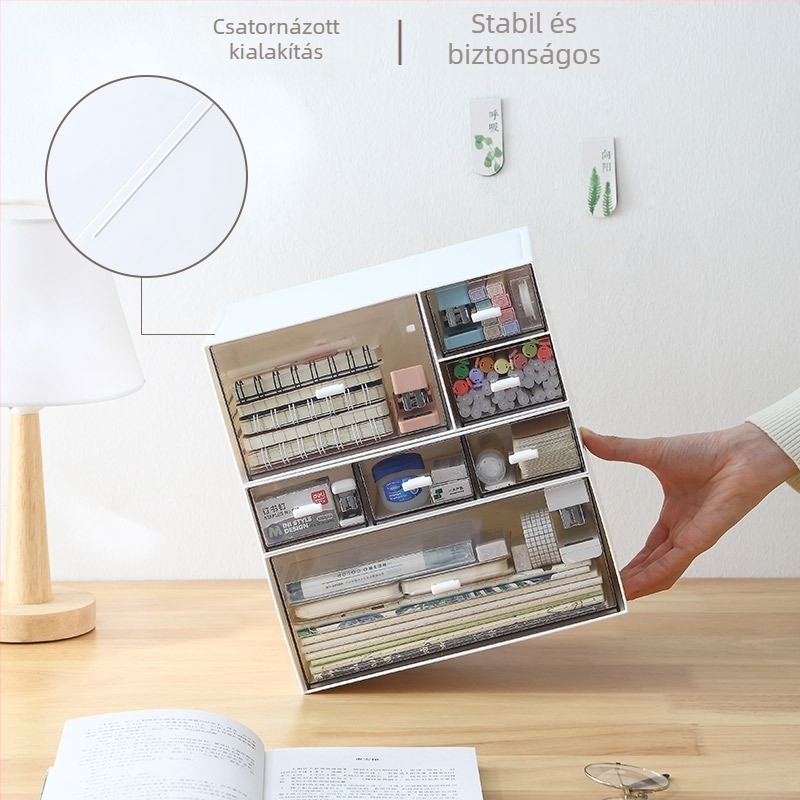 Fiókos asztali rendező, műanyagból, MTAM márka, modern minimalista stílus, 2023-as megjelenés