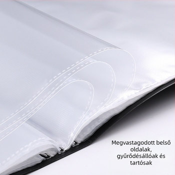 PP anyagú mappa, 40 oldal, 2 mm vastagság, 0,5 mm anyagvastagság