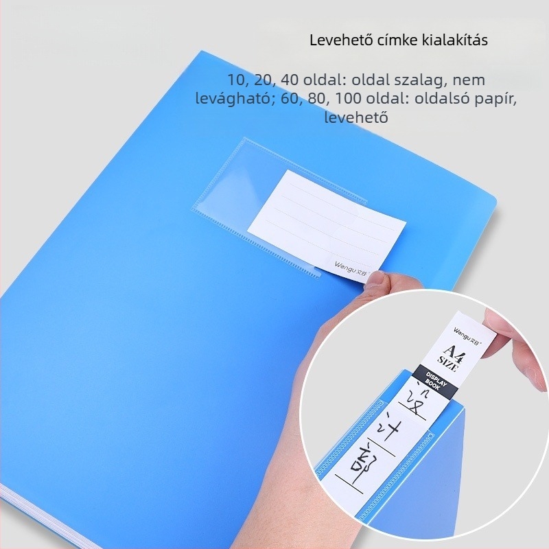 PP anyagú mappa, 40 oldal, 2 mm vastagság, 0,5 mm anyagvastagság