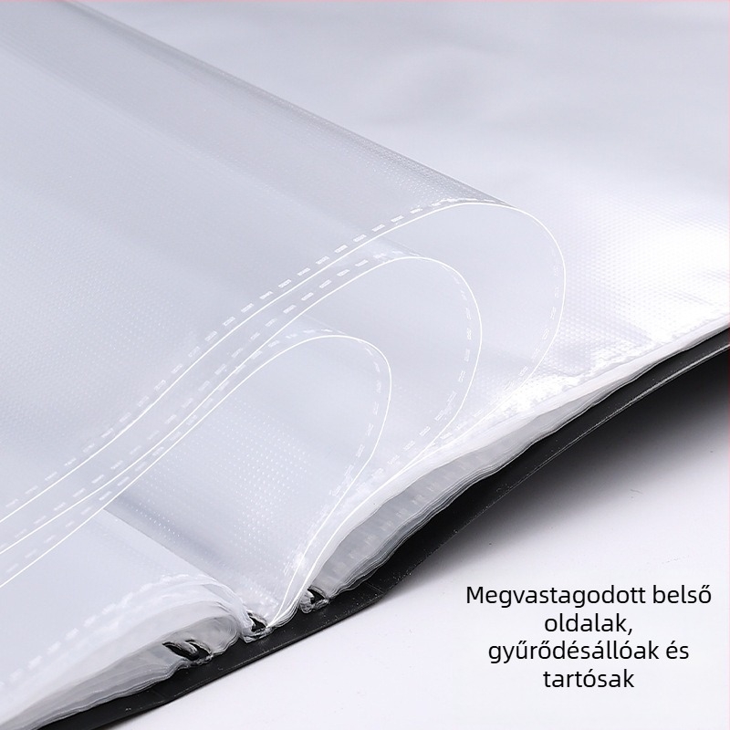 PP anyagú mappa, 40 oldal, 2 mm vastagság, 0,5 mm anyagvastagság