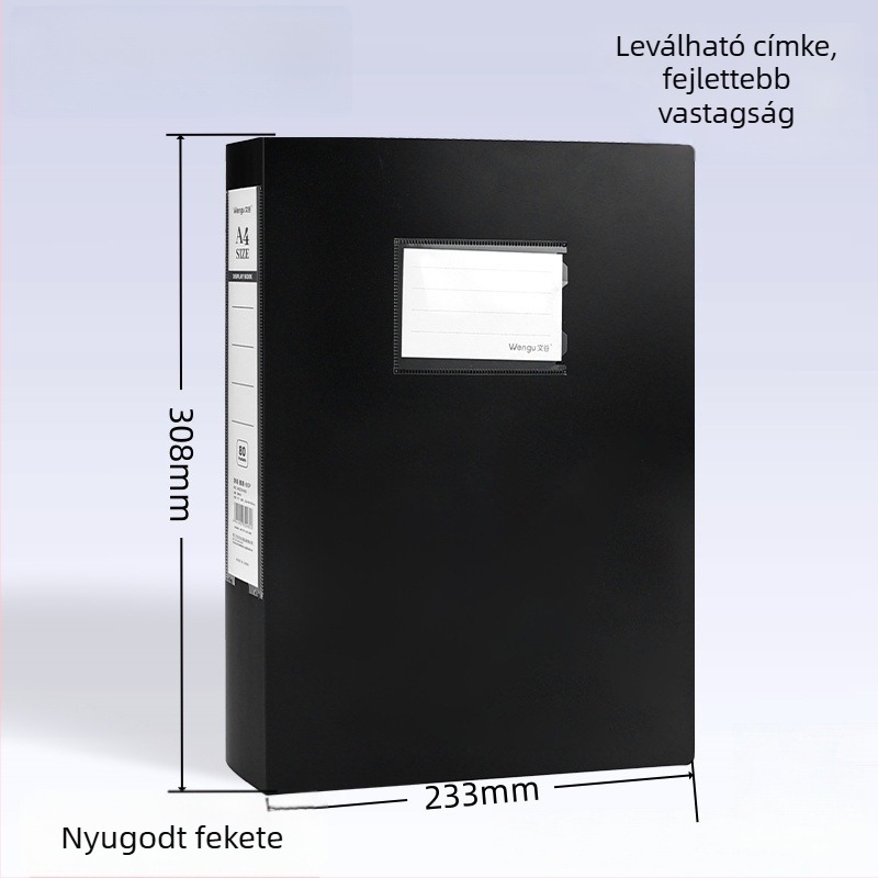 PP anyagú mappa, 40 oldal, 2 mm vastagság, 0,5 mm anyagvastagság