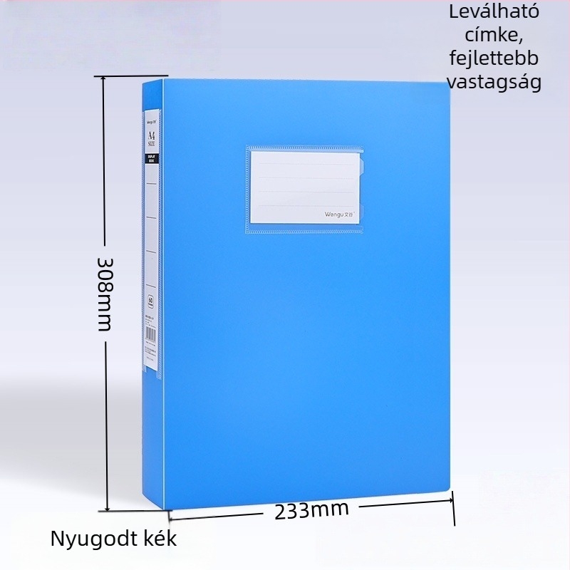 PP anyagú mappa, 40 oldal, 2 mm vastagság, 0,5 mm anyagvastagság