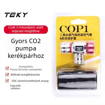 Személyre szabható CO2-inflátor kerékpárokhoz – országúti és terepkerékpárokhoz, hordozható CO2-palack adapter 3/8-24 NPT menettel, 230 PSI, 0,04 kg