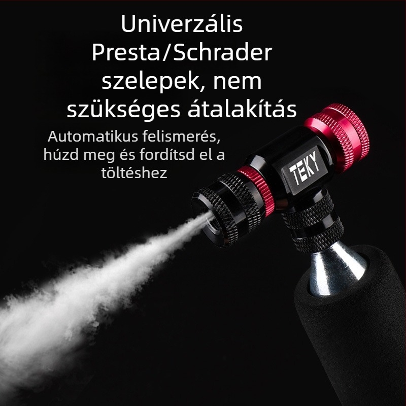 Személyre szabható CO2-inflátor kerékpárokhoz – országúti és terepkerékpárokhoz, hordozható CO2-palack adapter 3/8-24 NPT menettel, 230 PSI, 0,04 kg