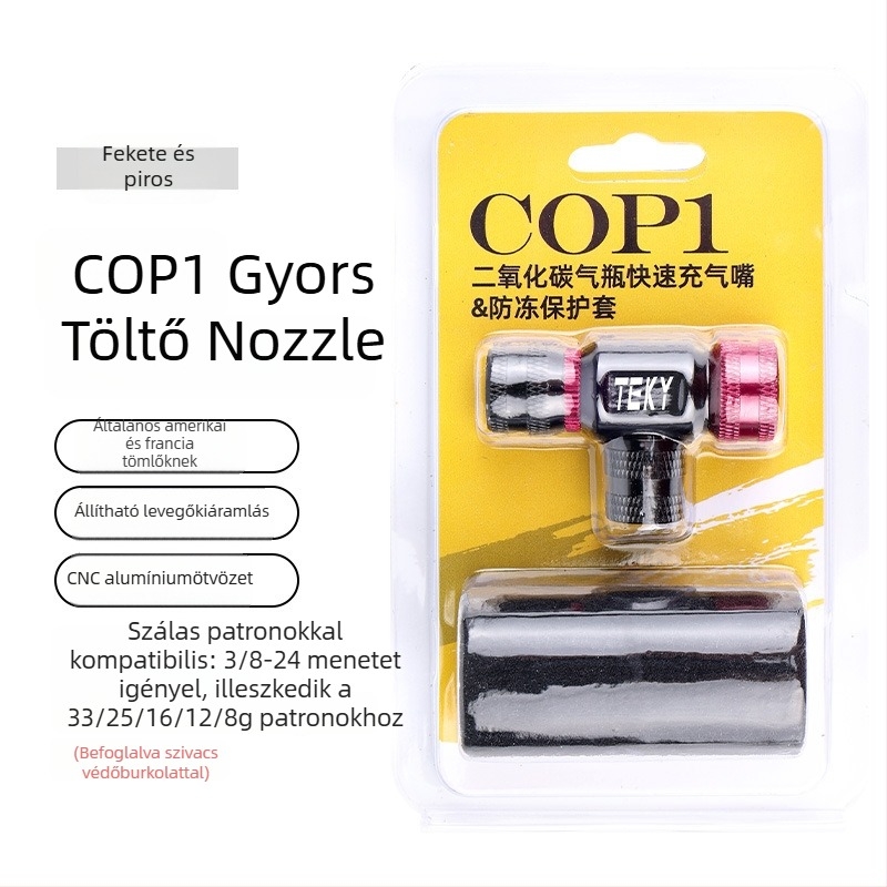 Személyre szabható CO2-inflátor kerékpárokhoz – országúti és terepkerékpárokhoz, hordozható CO2-palack adapter 3/8-24 NPT menettel, 230 PSI, 0,04 kg