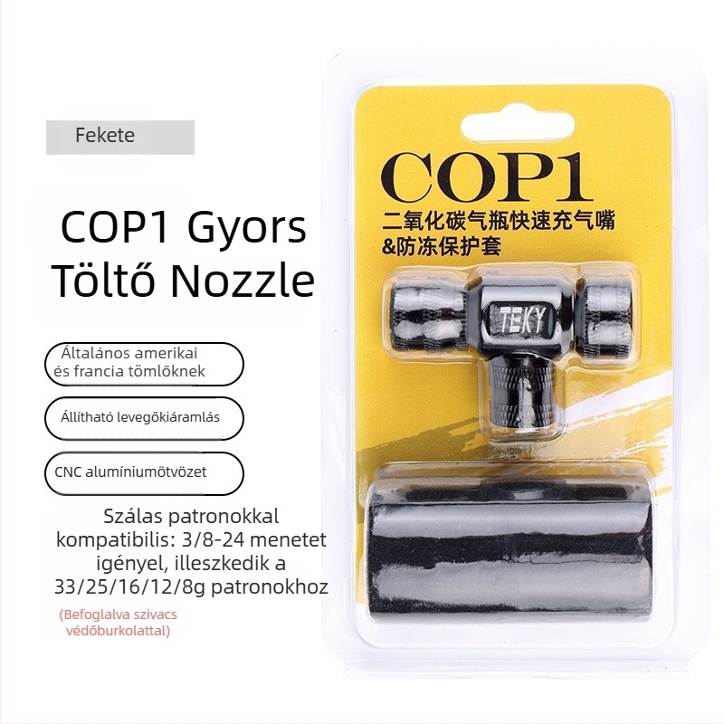 Személyre szabható CO2-inflátor kerékpárokhoz – országúti és terepkerékpárokhoz, hordozható CO2-palack adapter 3/8-24 NPT menettel, 230 PSI, 0,04 kg