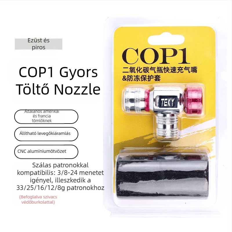 Személyre szabható CO2-inflátor kerékpárokhoz – országúti és terepkerékpárokhoz, hordozható CO2-palack adapter 3/8-24 NPT menettel, 230 PSI, 0,04 kg