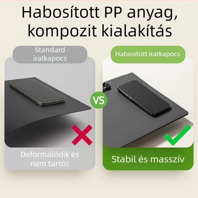 Deli mappa-klipsz diákoknak, többfunkciós dokumentumtartó és írófelület, összecsukható