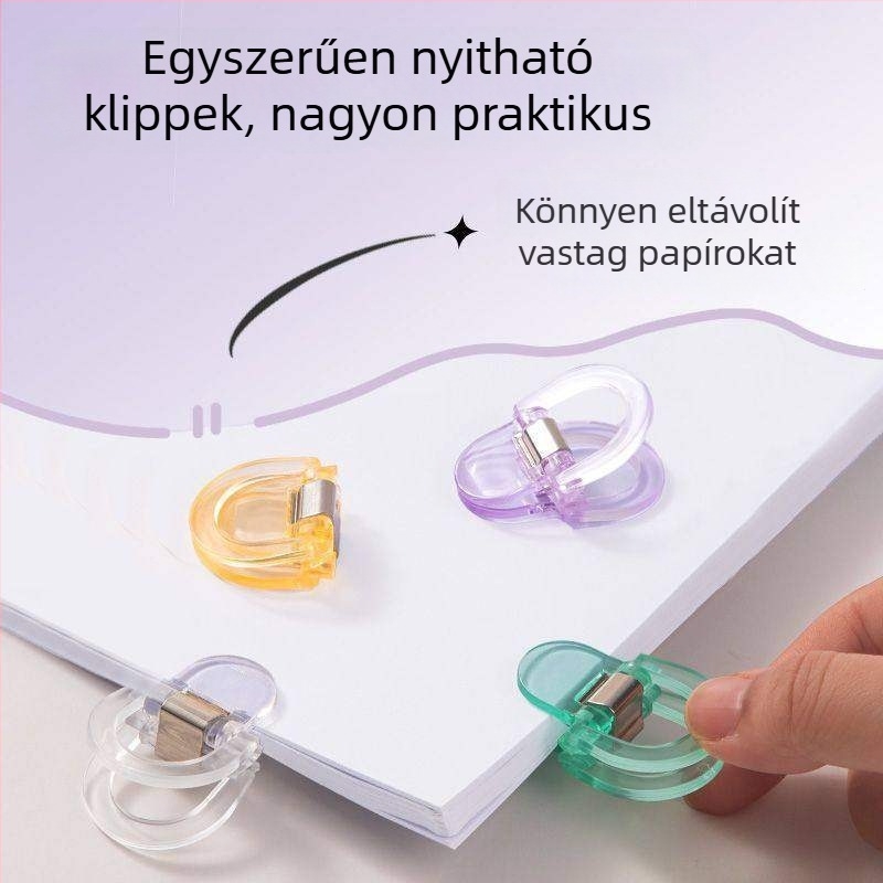 Deli PP-5855 TA867-04 műanyag átlátszó dokumentum-mappa klipsz 28 mm
