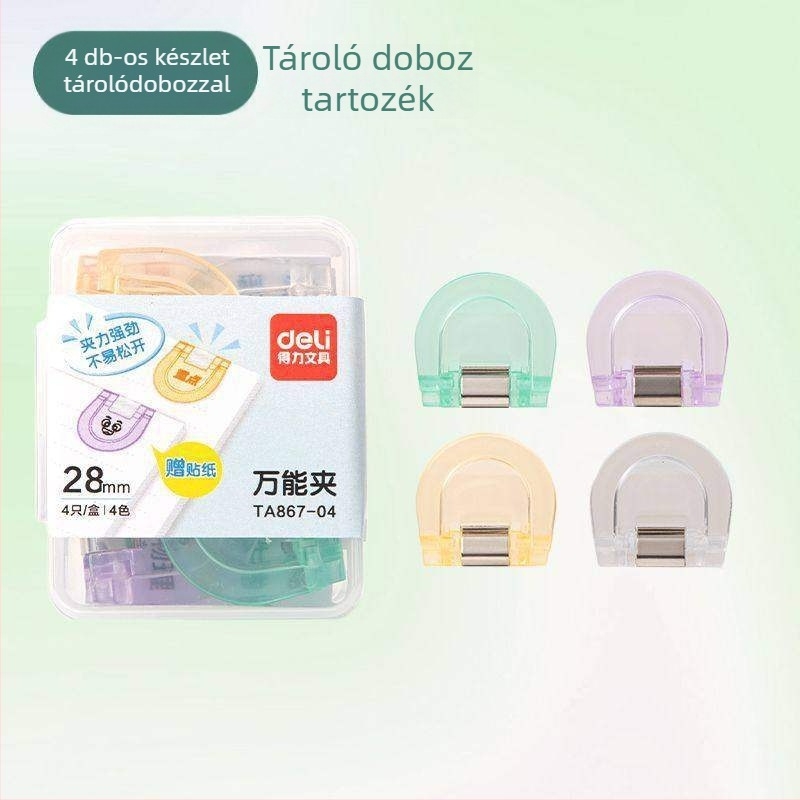Deli PP-5855 TA867-04 műanyag átlátszó dokumentum-mappa klipsz 28 mm
