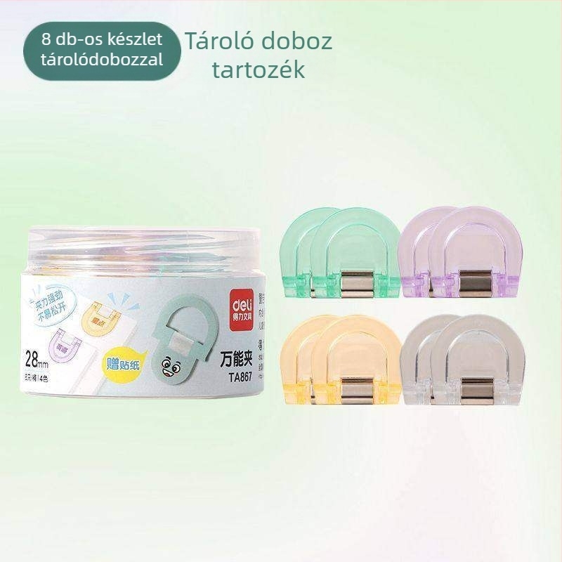Deli PP-5855 TA867-04 műanyag átlátszó dokumentum-mappa klipsz 28 mm
