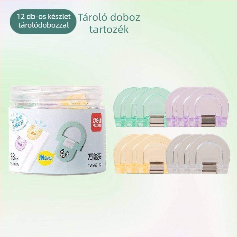 Deli PP-5855 TA867-04 műanyag átlátszó dokumentum-mappa klipsz 28 mm