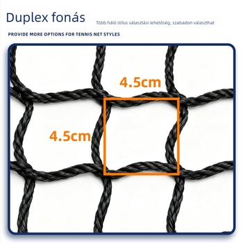 Testreszabott Standard Tenisz Háló — Polietilén, csomós vagy csomó nélküli, kis szemek, 5 rétegű átfedő, megerősített szövésű háló