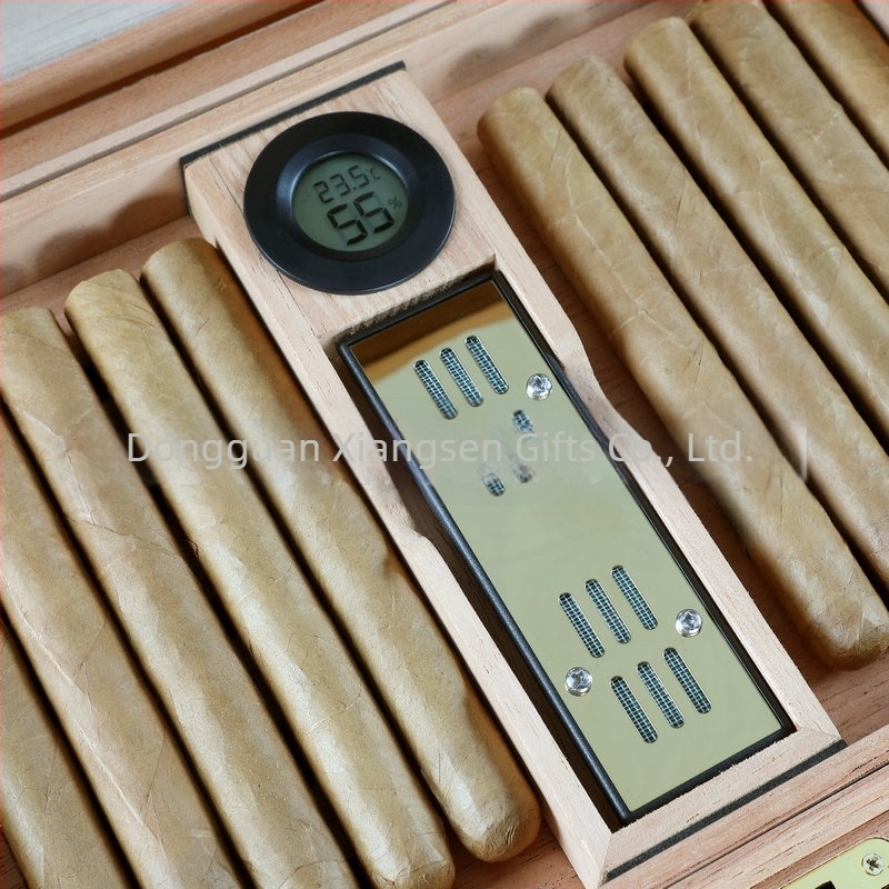 Szivar-humidor kiállító szekrény cédrusfából, dupla ablakkal, nagy kapacitású, kézzel készített, testreszabható