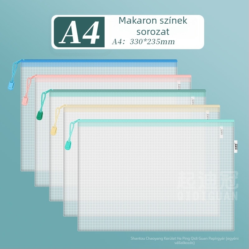 Qidiguan PVC dokumentumtáska cipzárral, ferdeszögű formájú