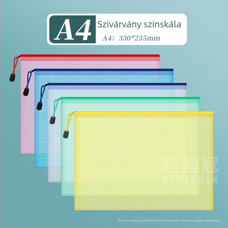 Qidiguan PVC dokumentumtáska cipzárral, ferdeszögű formájú