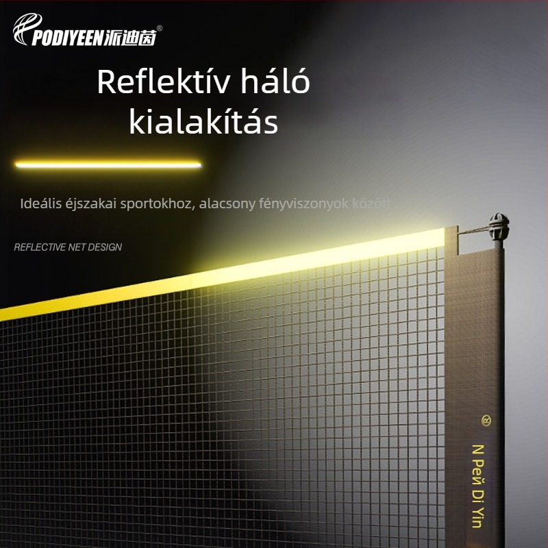 Hordozható tollaslabda hálóállvány — állítható magasság, kompatibilis tollaslabda, röplabda, tenisz, pickleball és futball hálókkal; Tetoron poliészter kötés nélküli háló, sűrű szemek, 600D Oxford él