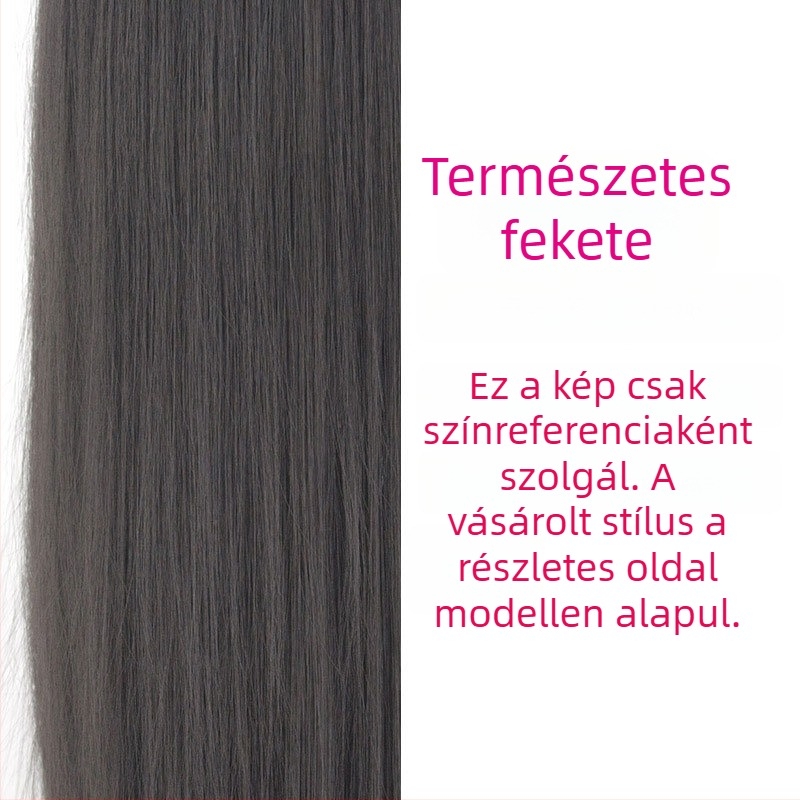 Természetes stílusú paróka, hosszú egyenes haj, légies frufru, magas hőálló szálak, modell MF-238