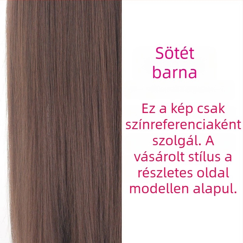 Természetes stílusú paróka, hosszú egyenes haj, légies frufru, magas hőálló szálak, modell MF-238
