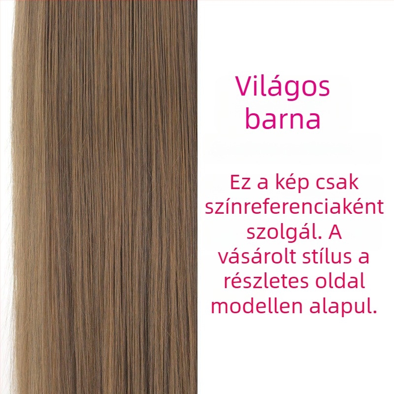 Természetes stílusú paróka, hosszú egyenes haj, légies frufru, magas hőálló szálak, modell MF-238