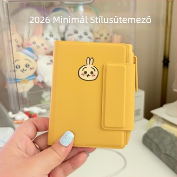 Notebook: Muji-stílusú tervező, hordozható zseb, egyszerű DIY levehető dizájn (1–50 oldal, nyers fa cellulóz)