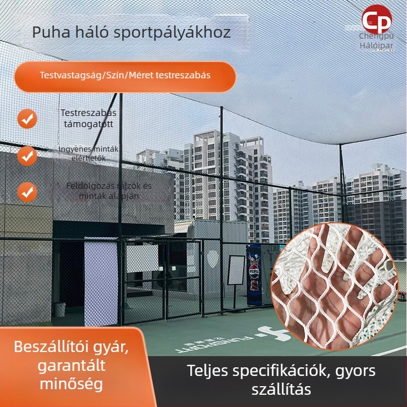 Beltéri kosárlabda- és teniszpálya izolációs háló, csomómentes, puha poliészter háló