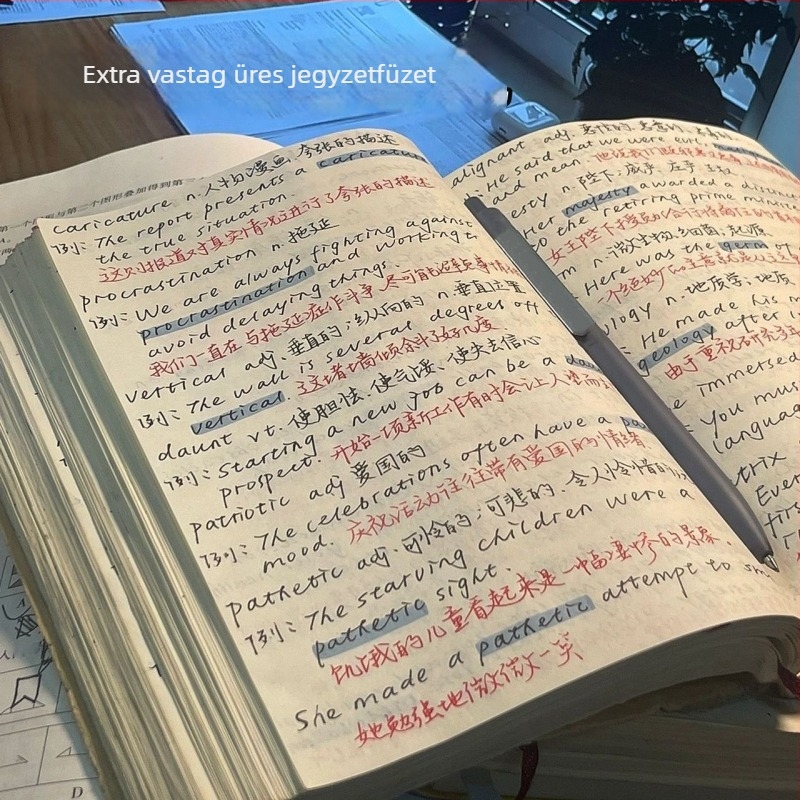 Notesz papírvédővel, vezeték nélküli kötés, 360 oldal, nyers fa pulp papír, kreatív jegyzetfüzet