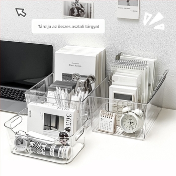 Asztali tároló doboz – Átlátszó PET, 18L, duopai márka, Modern minimalist stílus