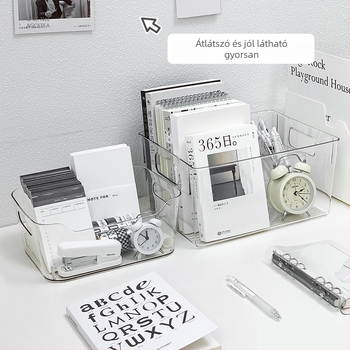 Asztali tároló doboz – Átlátszó PET, 18L, duopai márka, Modern minimalist stílus