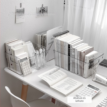 Asztali tároló doboz – Átlátszó PET, 18L, duopai márka, Modern minimalist stílus