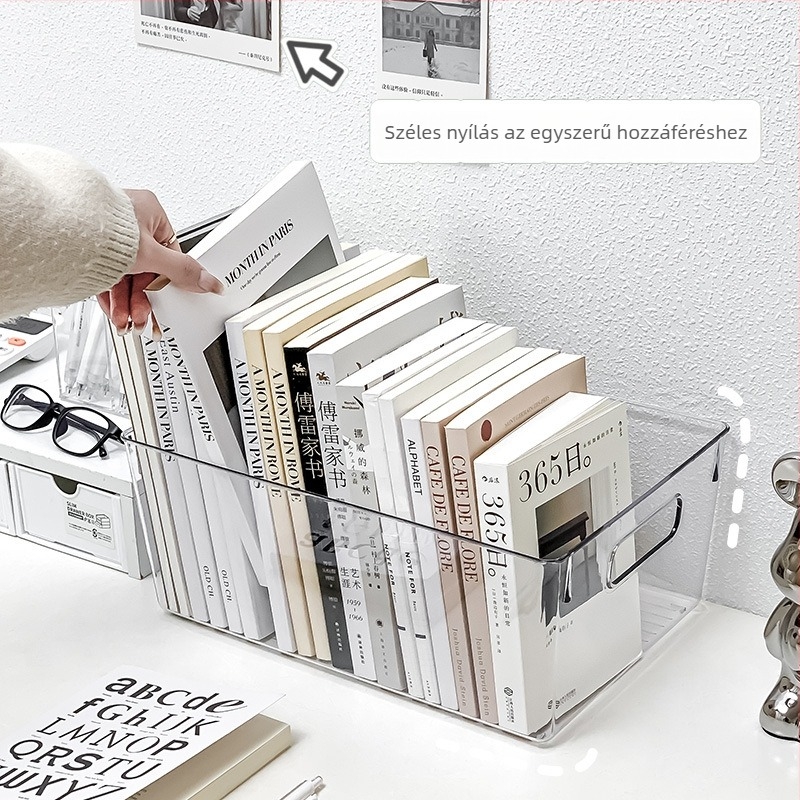 Asztali tároló doboz – Átlátszó PET, 18L, duopai márka, Modern minimalist stílus