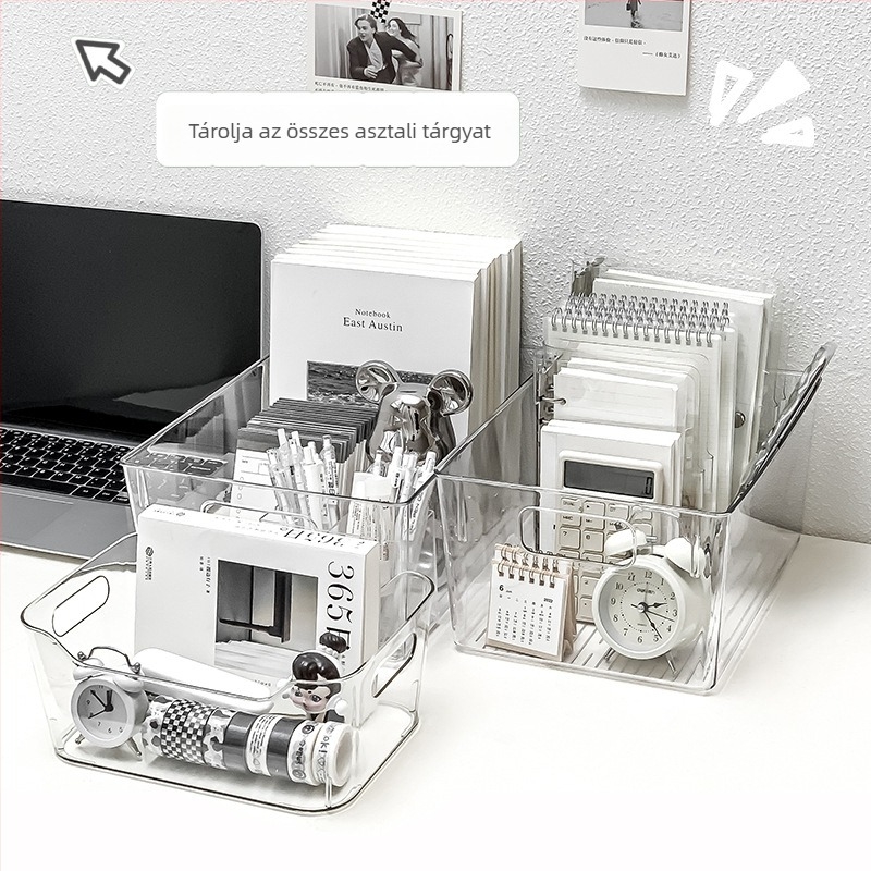 Asztali tároló doboz – Átlátszó PET, 18L, duopai márka, Modern minimalist stílus
