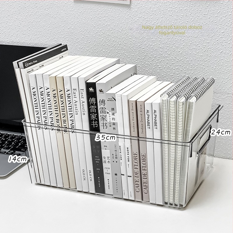 Asztali tároló doboz – Átlátszó PET, 18L, duopai márka, Modern minimalist stílus