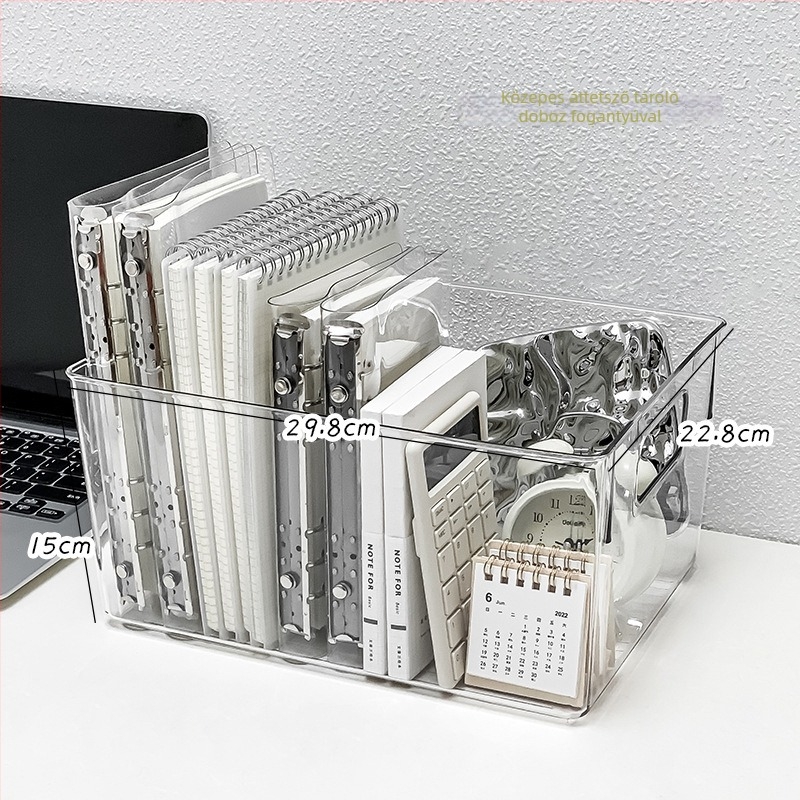 Asztali tároló doboz – Átlátszó PET, 18L, duopai márka, Modern minimalist stílus