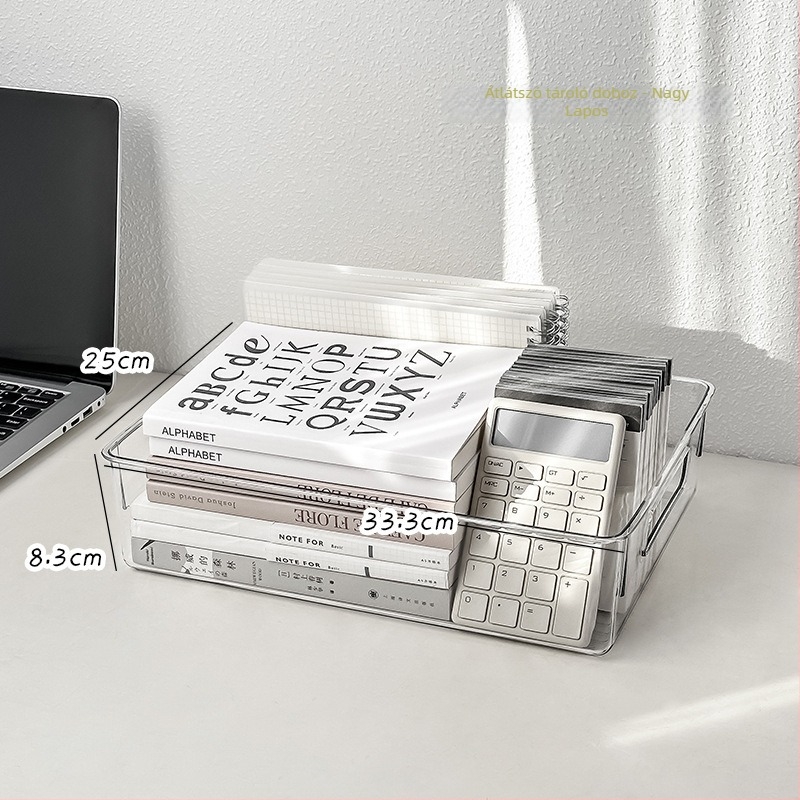 Asztali tároló doboz – Átlátszó PET, 18L, duopai márka, Modern minimalist stílus