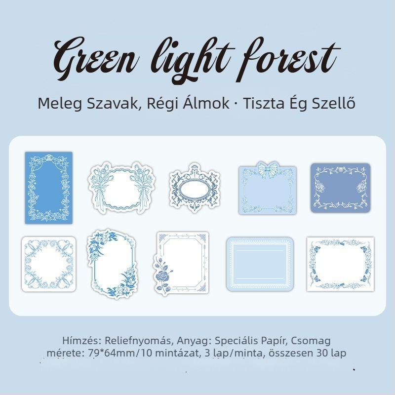 Infeel.Me különleges jegyzetpapír – modern és egyszerű reliefnyomásos papír csipkés széle, írható; Márka: Infeel.Me; Anyag: Speciális papír; Stílus: Modern és egyszerű; Feldolgozás: Nyomtatás; IP engedély: Nincs