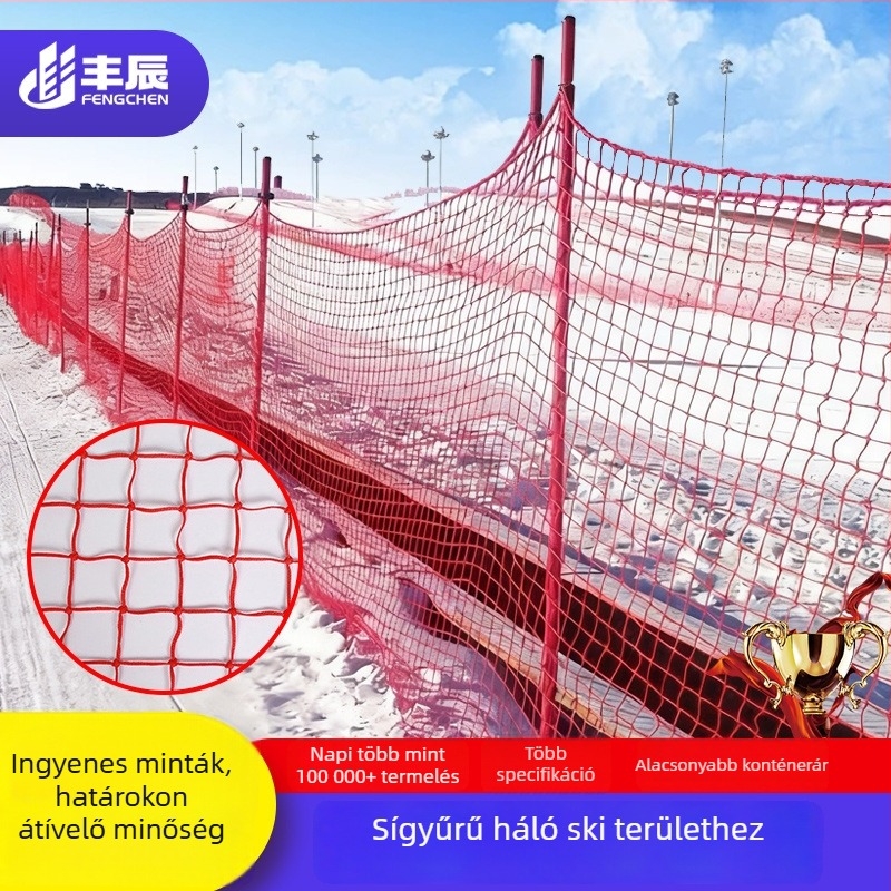 Sípark kerítésháló – PE magas sűrűségű védőháló sípályákhoz és stadionokhoz