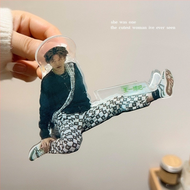 Wang Yibo hajcsipesz krokodil-stílus, Grip Clip, akril, női fejfedő