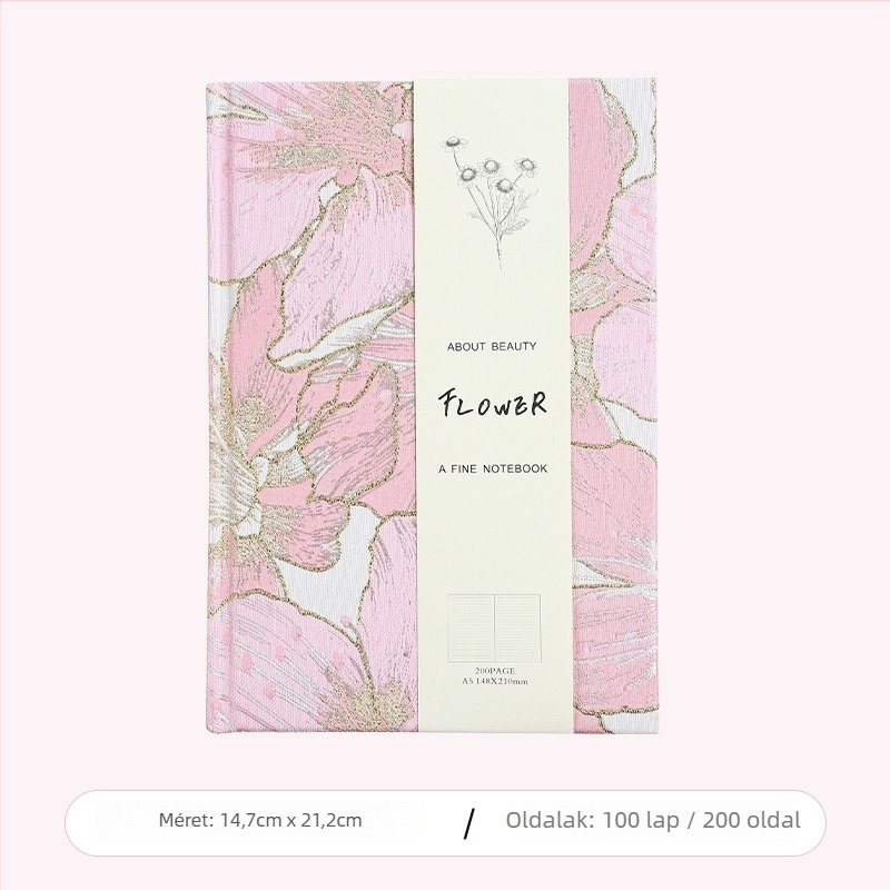 Kézzel készített napló könnyű luxus stílusban, vászonborítású, drótos kötés, offset papír, 80 gsm, 100–200 oldal