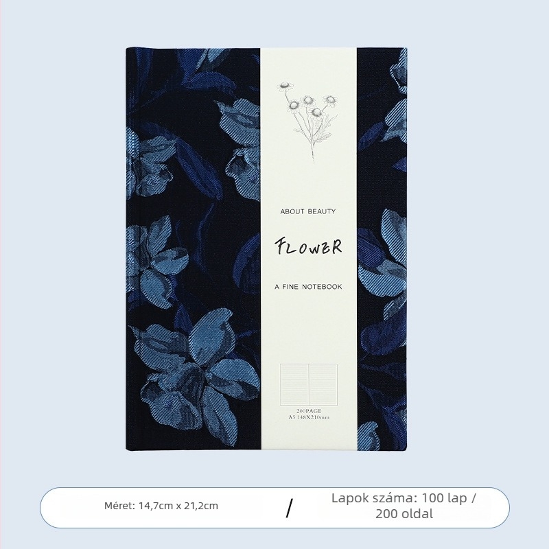 Kézzel készített napló könnyű luxus stílusban, vászonborítású, drótos kötés, offset papír, 80 gsm, 100–200 oldal