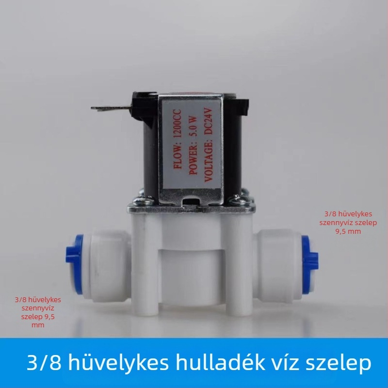 Víztisztító szelep szolenoidos készlet: 24V bemenet, 12V szolenoid, automatikus öblítés, 2/3-utas gyorscsatlakozók