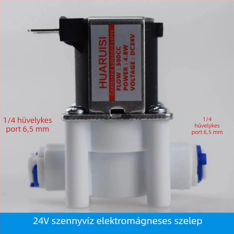 Víztisztító szelep szolenoidos készlet: 24V bemenet, 12V szolenoid, automatikus öblítés, 2/3-utas gyorscsatlakozók