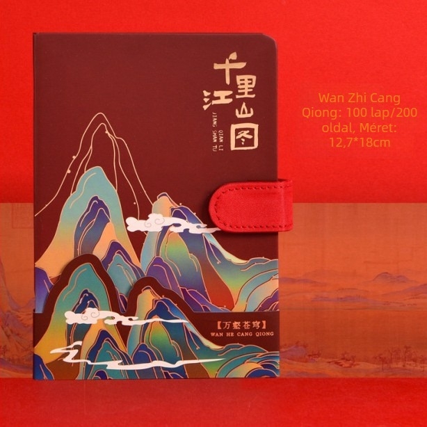 Jegyzetfüzet mágneses zárással, magas vizuális megjelenéssel, kreatív trendek (drótkötés; 100 oldal; Dowling papír 100 g; borító: papír; testreszabás elérhető)