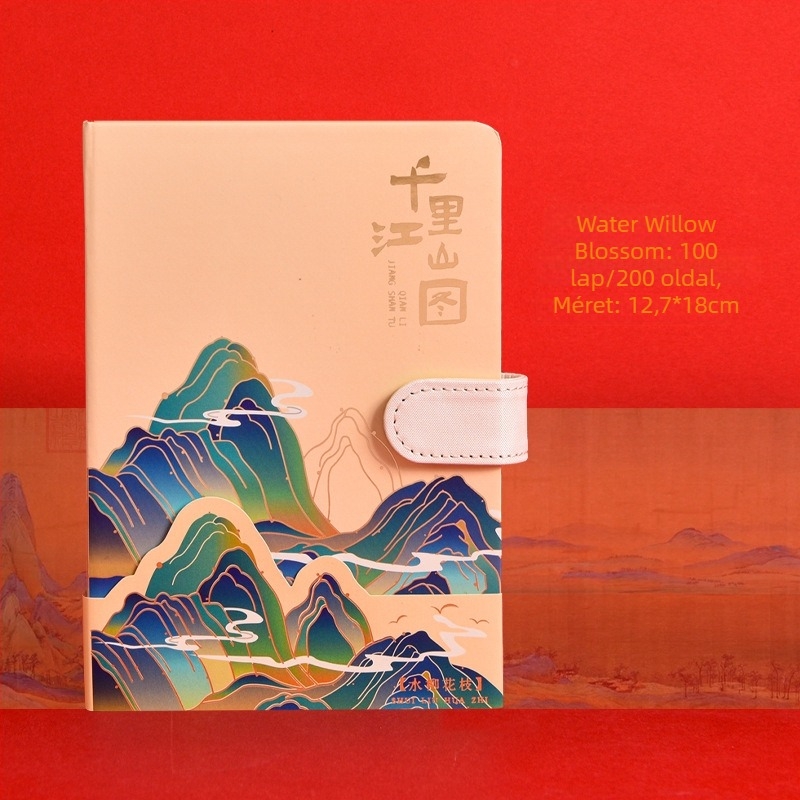 Jegyzetfüzet mágneses zárással, magas vizuális megjelenéssel, kreatív trendek (drótkötés; 100 oldal; Dowling papír 100 g; borító: papír; testreszabás elérhető)