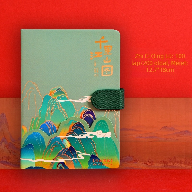 Jegyzetfüzet mágneses zárással, magas vizuális megjelenéssel, kreatív trendek (drótkötés; 100 oldal; Dowling papír 100 g; borító: papír; testreszabás elérhető)