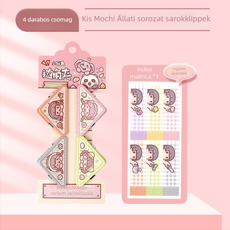 Add more márkájú sarok- és élcsipesz papírokhoz, műanyag, háromszög alakú klipek