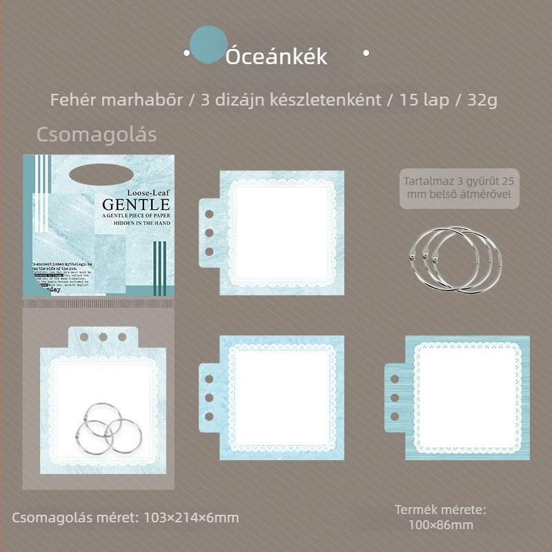 Füzet kitéphető lapokkal Mr.paper — minimalist stílus, kraft papír oldalak, 1–50 oldal